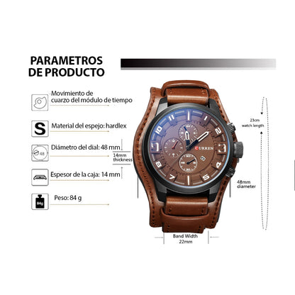 Reloj Curren 8225 Cuero Vintage